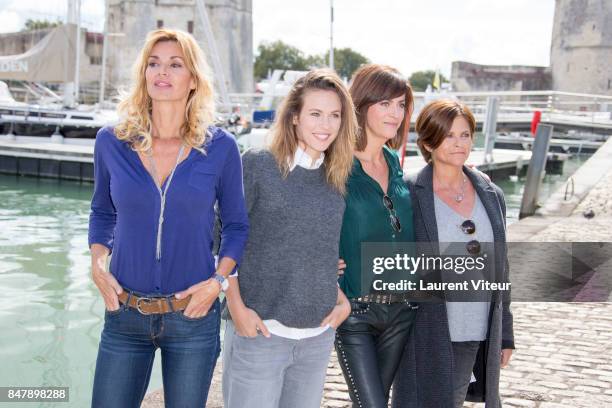 Ingrid Chauvin, Lorie Pester, Anne Caillon and Charlotte Valandrey attend 'Demain Nous Appartient" Photocall during the 19th Festival of TV Fiction...