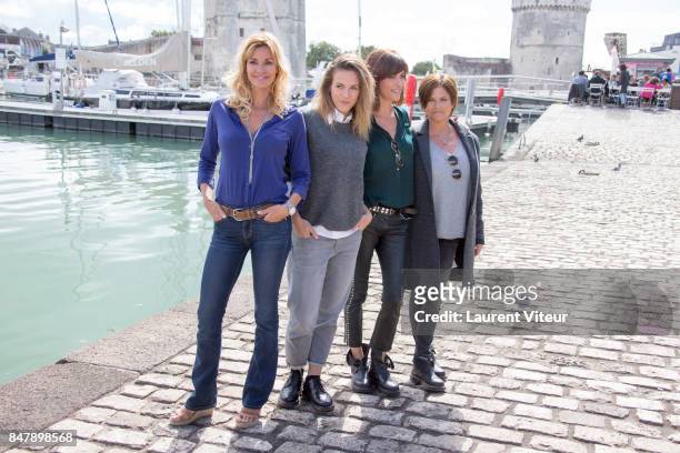 Ingrid Chauvin, Lorie Pester, Anne Caillon and Charlotte Valandrey attend 'Demain Nous Appartient" Photocall during the 19th Festival of TV Fiction...