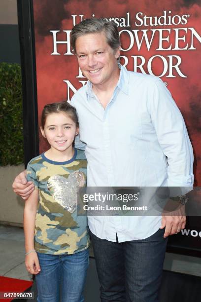 Miles Koules and actor Oren Koules attends Universal Studios Halloween Horror Nights Opening Night - Arrivals at Universal Studios Hollywood on...