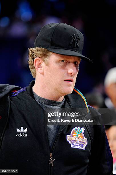 Actor Michael Rapaport watches the T-Mobile Rookie Challenge & Youth Jam part of 2009 NBA All-Star Weekend at US Airways Center on February 13, 2009...