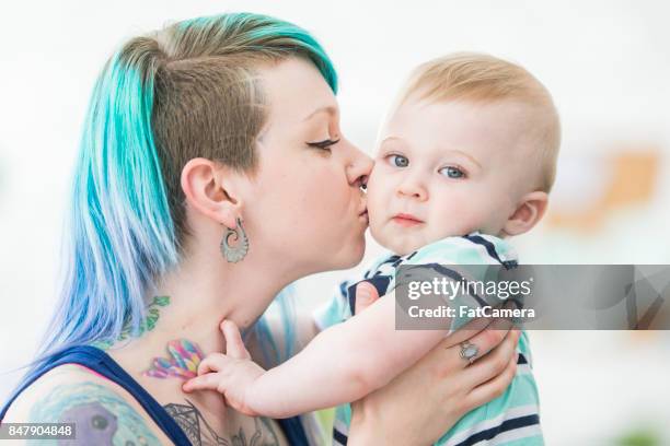 cheek kiss - septum stock pictures, royalty-free photos & images