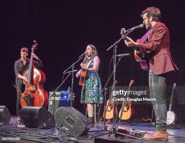 Sarah Jarosz performs in the Hunter Center during the FreshGrass Festival 2017 at Mass MoCA on September 15, 2017 in North Adams, Massachusetts.