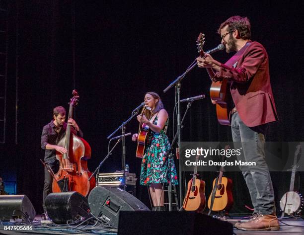 Sarah Jarosz performs in the Hunter Center during the FreshGrass Festival 2017 at Mass MoCA on September 15, 2017 in North Adams, Massachusetts.