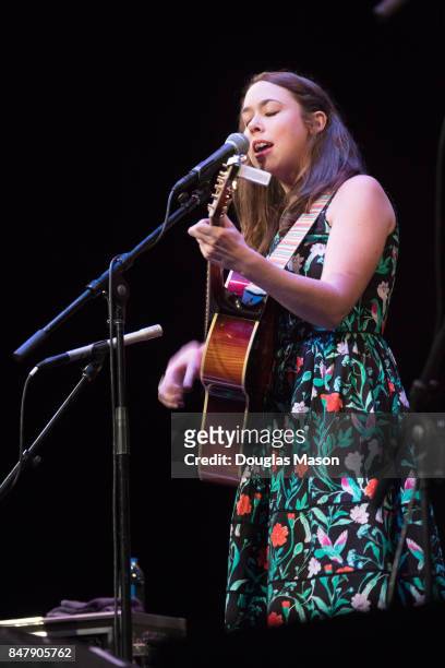Sarah Jarosz performs in the Hunter Center during the FreshGrass Festival 2017 at Mass MoCA on September 15, 2017 in North Adams, Massachusetts.