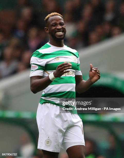 Celtic's Moussa Dembele reacts during the Ladbrokes Scottish Premiership match at Celtic Park, Glasgow.