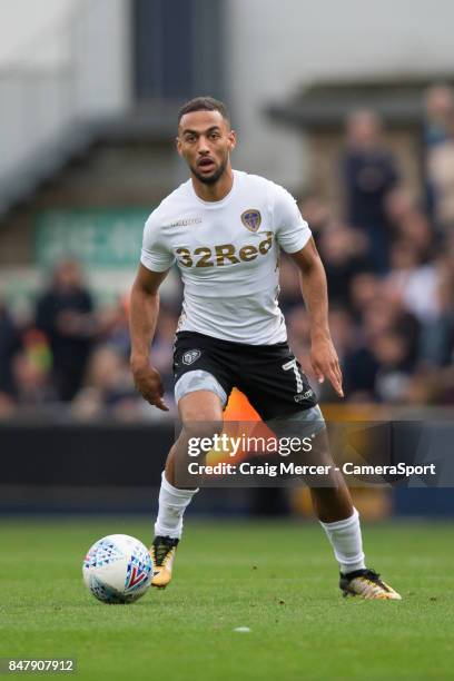 Leeds United's Kemar Roofe in action during the Sky Bet Championship match between Millwall and Leeds United at The Den on September 16, 2017 in...