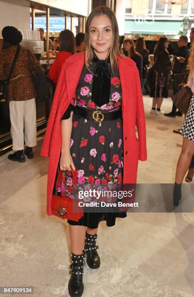 Andreea Cristea attends the Henry Holland SS18 catwalk show during London Fashion Week September 2017 at TopShop Show Space on September 16, 2017 in...