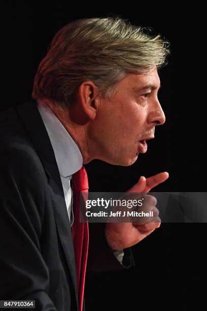 Richard Leonard MSP launches his campaign for the Scottish Labour Party leadership at City of Glasgow College on September 16, 2017 in Glasgow,...