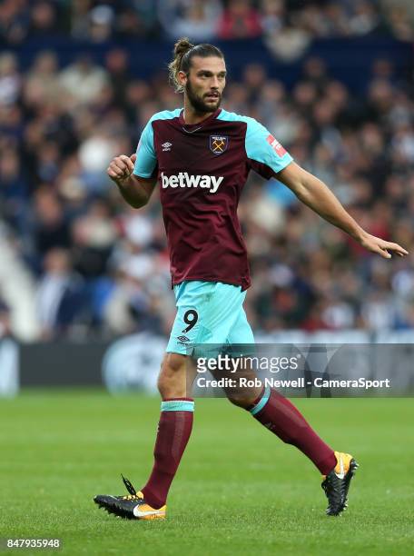 West Ham United's Andy Carroll during the Premier League match between West Bromwich Albion and West Ham United at The Hawthorns on September 16,...