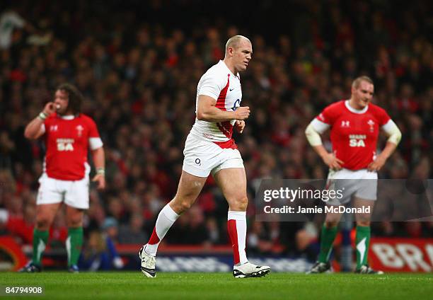 Mike Tindall of England is sin binned during the RBS Six Nations Championship match between Wales and England at the Millennium Stadium on February...