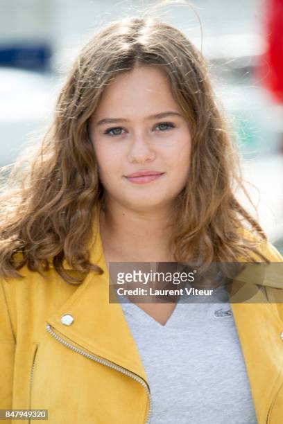 Lucie Fagedet attends "Parents Modes D'Emploi" Photocall during the 19th Festival of TV Fiction at La Rochelle on September 16, 2017 in La Rochelle,...