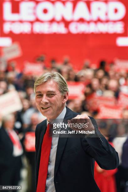 Richard Leonard MSP launches his campaign for the Scottish Labour Party leadership at City of Glasgow College on September 16, 2017 in...
