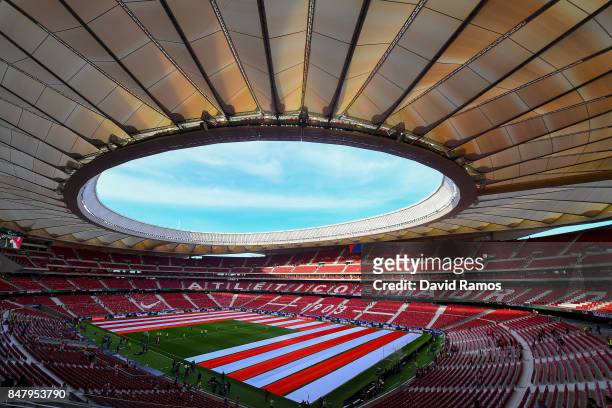 General view of the stadium prior to the La Liga match between Atletico Madrid and Malaga at Wanda Metropolitano stadium on September 16, 2017 in...
