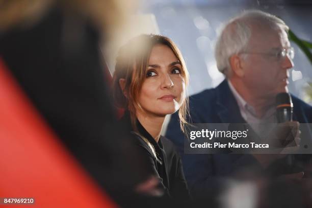 Ambra Angiolini attends FuoriCinema on September 16, 2017 in Milan, Italy.