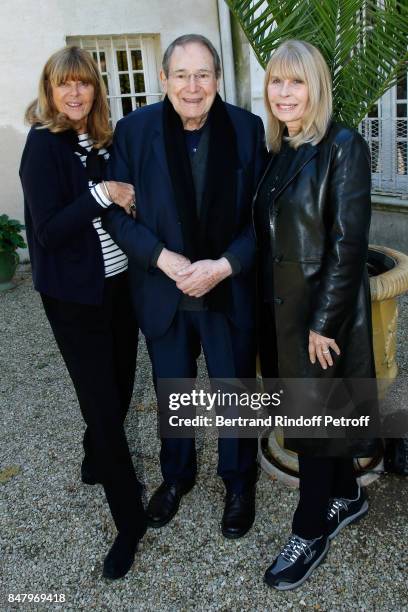 Sophie Agacinski, Rober Hossein and Candice Patou attend the Garden Party organized by Bruno Finck, companion of Jean-Claude Brialy, at Chateau De...