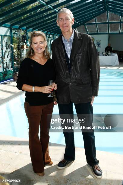 Actress Valerie Payet and Mayor of Monthyon, Claude Decuypere attend the Garden Party organized by Bruno Finck, companion of Jean-Claude Brialy, at...