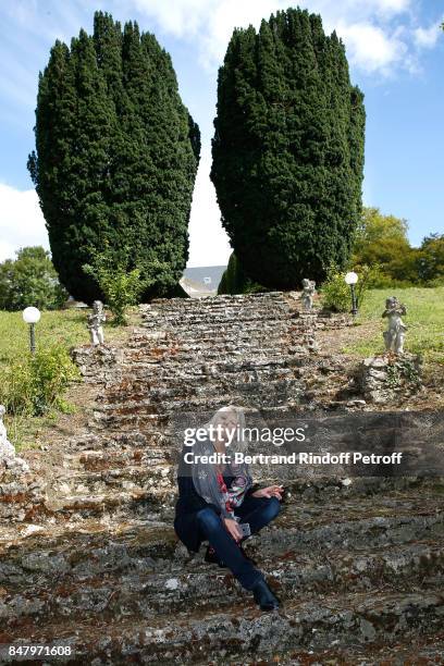 Sophie Litras attends the Garden Party organized by Bruno Finck, companion of Jean-Claude Brialy, at Chateau De Monthyon on September 16, 2017 in...