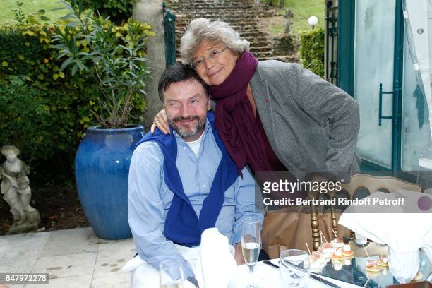 Bruno Finck and Jacqueline Franjou attend the Garden Party organized by Bruno Finck, companion of Jean-Claude Brialy, at Chateau De Monthyon on...