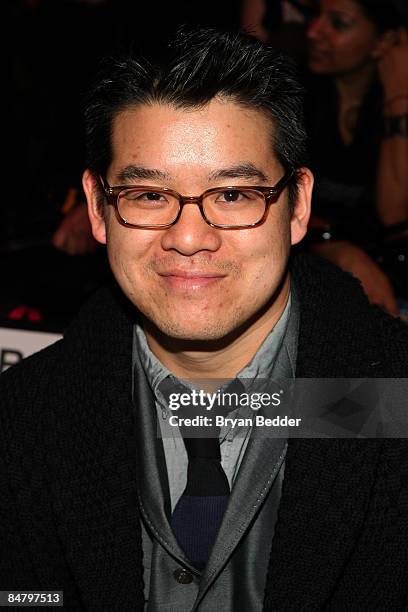 Designer Peter Som attends the Barbie Fall 2009 runway fashion show during Mercedes-Benz Fashion Week in the Tent at Bryant Park on February 14, 2009...