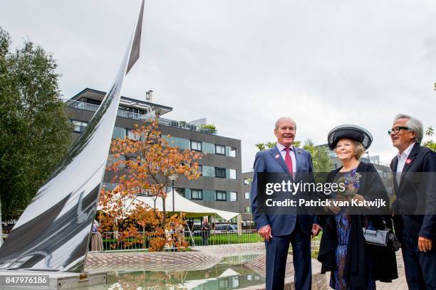 Princess Beatrix of The Netherlands with museum founder Jos de Pont and British sculptor Anish Kapoor opens the jubilee Exhibition WeerZien at Museum...