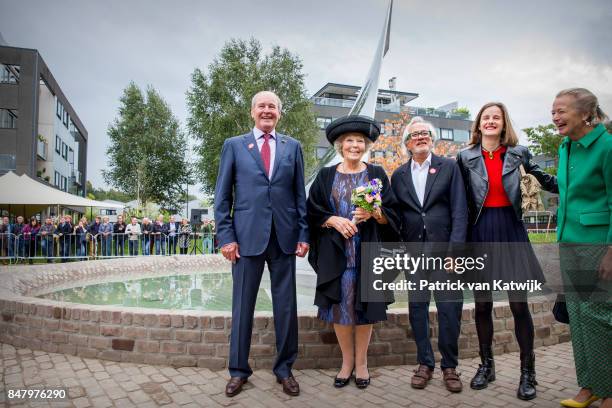 Princess Beatrix of The Netherlands with museum founder Jos de Pont and British sculptor Anish Kapoor opens the jubilee Exhibition WeerZien at Museum...