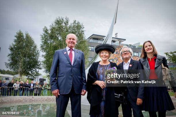 Princess Beatrix of The Netherlands with museum founder Jos de Pont and British sculptor Anish Kapoor opens the jubilee Exhibition WeerZien at Museum...