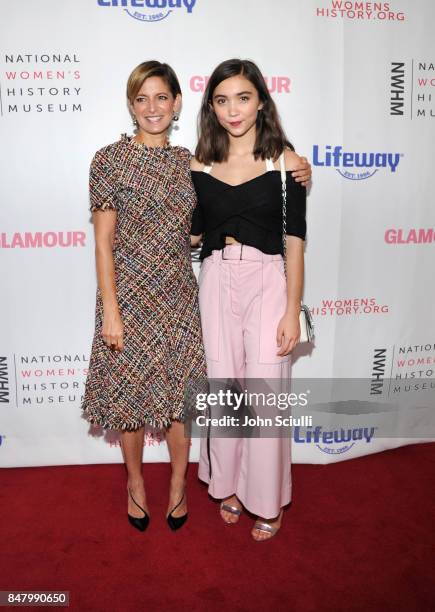 Cynthia Leive and Rowan Blanchard at the Women Making History Awards at The Beverly Hilton Hotel on September 16, 2017 in Beverly Hills, California.