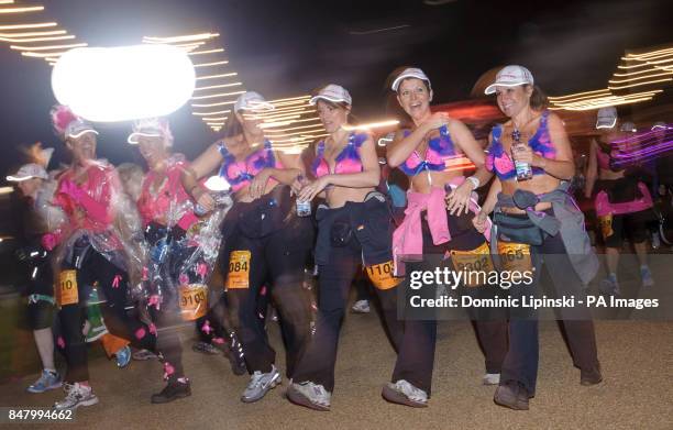 Walkers at the start of the 15th Moonwalk, in Hyde Park, central London.