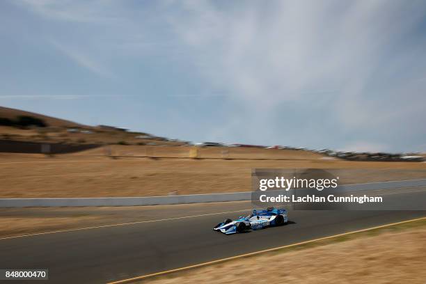 Marco Andretti of the United States driver of the United Fiber Data Honda drives during practice on day 2 of the GoPro Grand Prix of Somoma at Sonoma...