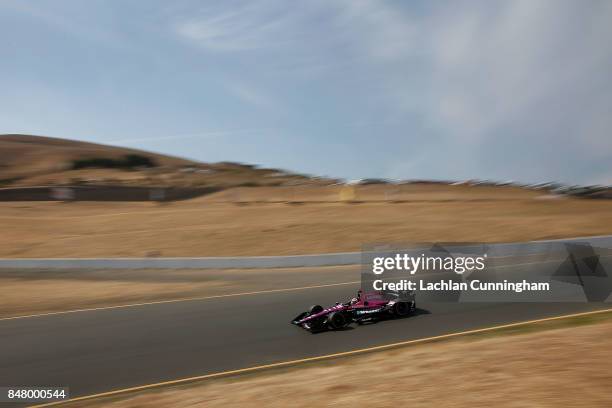 Jack Harvey of Great Britain driver of the AutoNation Honda drives during practice on day 2 of the GoPro Grand Prix of Somoma at Sonoma Raceway on...
