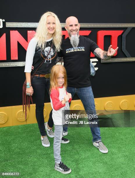 Pearl Aday and Scott Ian attend the premiere of Warner Bros. Pictures' 'The LEGO Ninjago Movie' on September 16, 2017 in Westwood, California.