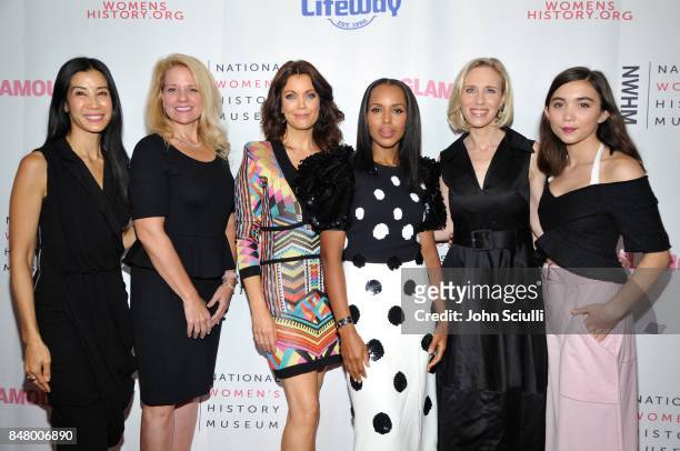 Lisa Ling, Gwynne Shotwell, Bellamy Young, Kerry Washington, Marne Levine, and Rowan Blanchard at the Women Making History Awards at The Beverly...