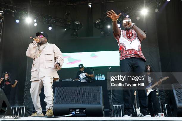 Rappers Big Boi and Sleepy Brown perform onstage during Day 2 at The Meadows Music & Arts Festival at Citi Field on September 16, 2017 in New York...