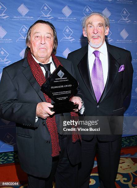 Director Paul Mazurksy poses with presenter Mark Berger after receiving the CAS Filmmaker Award at The Cinema Audio Society's 45th Annual Awards...
