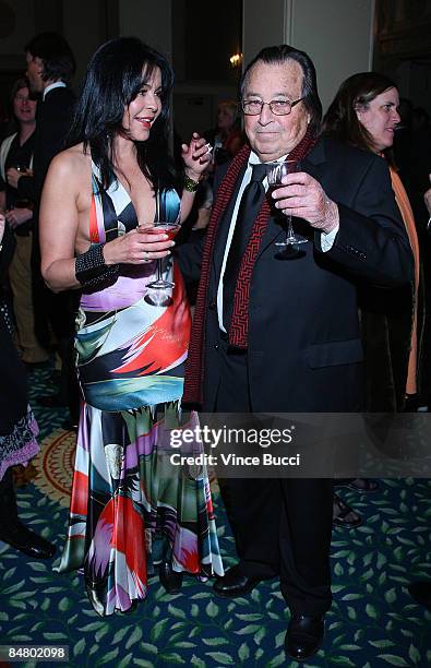 Filmmaker Award recipient, director Paul Mazurksy and actress Maria Choncita Alonso attend The Cinema Audio Society's 45th Annual CAS Awards on...