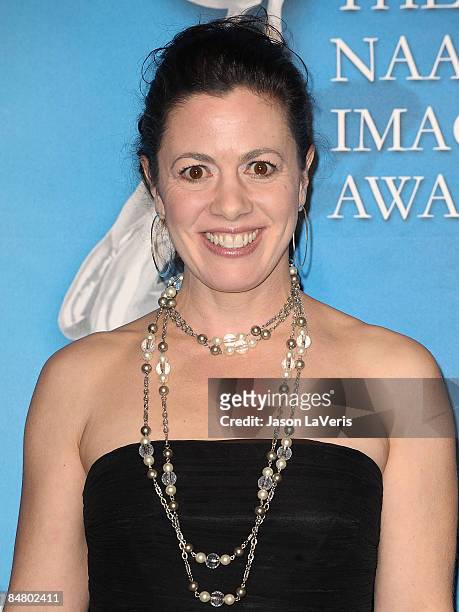 Actress Jacqueline Mazarella poses in the press room at the 40th NAACP Image Awards at the Shrine Auditorium on February 12, 2009 in Los Angeles,...
