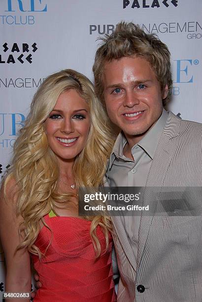 Television personalities Heidi Montag and Spencer Pratt host a Valentine's Day Evening at PURE Nightclub on February 14, 2009 in Las Vegas, Nevada.