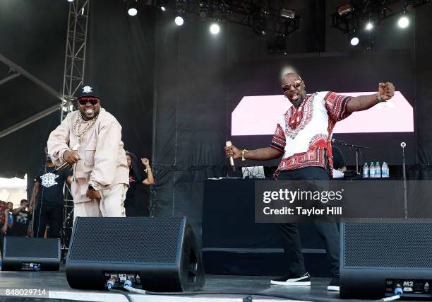 Rappers Big Boi and Sleepy Brown perform onstage during Day 2 at The Meadows Music & Arts Festival at Citi Field on September 16, 2017 in New York...