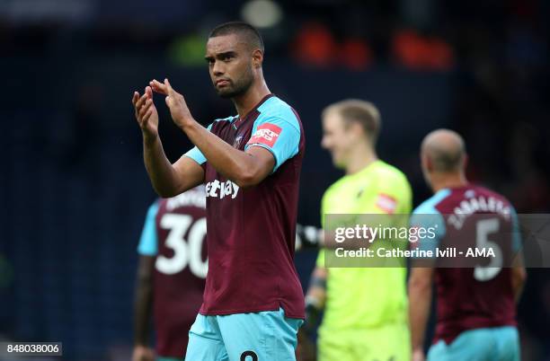 Winston Reid of West Ham United during the Premier League match between West Bromwich Albion and West Ham United at The Hawthorns on September 16,...