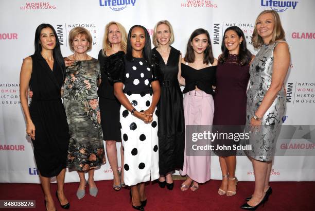 Lisa Ling, Joan Wages, Gwynne Shotwell, Kerry Washington, Marne Levine, Rowan Blanchard, Elana Pianko-Ginsburg, and Susan Whiting at the Women Making...