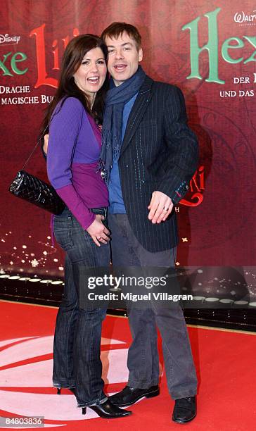 German comedian Michael Mittermeier and his wife Gudrun pose for the media during the premiere of the movie 'Lilli The Witch - The Dragon And The...