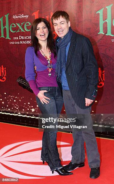 German comedian Michael Mittermeier and his wife Gudrun pose for the media during the premiere of the movie 'Lilli The Witch - The Dragon And The...