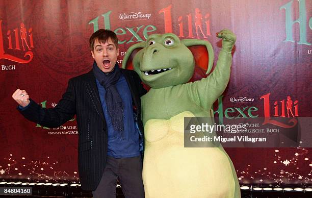 German comedian Michael Mittermeier poses for the media during the premiere of the movie 'Lilli The Witch - The Dragon And The Magical Book' on...