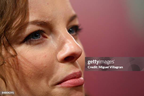 Yvonne Catterfeld looks on during the premiere of the movie 'Lilli The Witch - The Dragon And The Magical Book' on February 15, 2009 in Munich,...