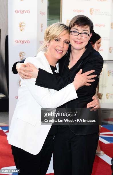 Mel Giedroyc and Sue Perkins arriving for the Arqiva British Academy Television Awards 2012 at the Royal Festival Hall, London.