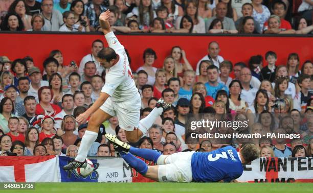 Paddy McGuiness and Gordon Ramsay during the match at Old Trafford for Soccer Aid.