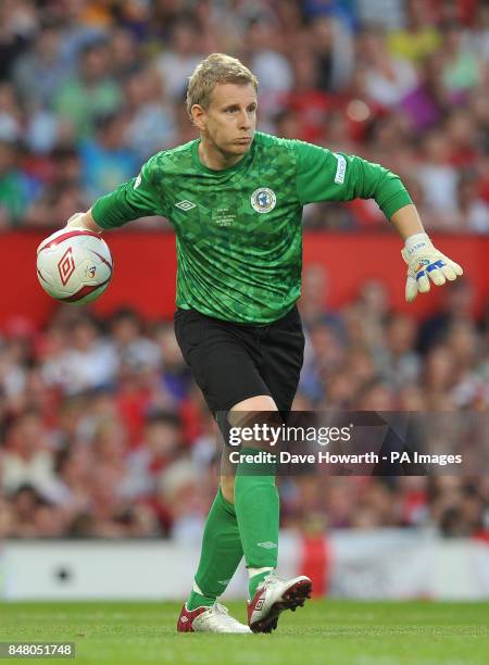 Patrick Kielty during the match at Old Trafford for Soccer Aid.