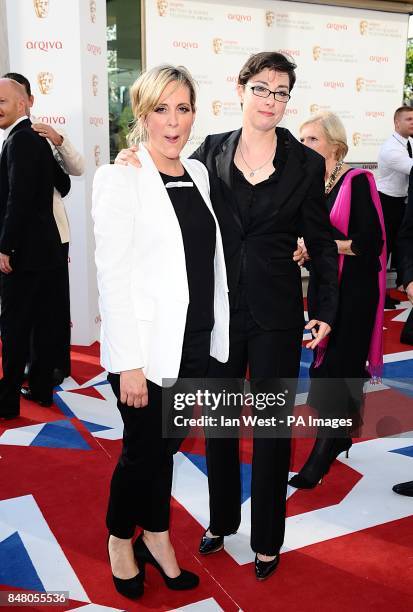 Mel Giedroyc and Sue Perkins arriving for the 2012 Arqiva British Academy Television Awards at the Royal Festival Hall, London