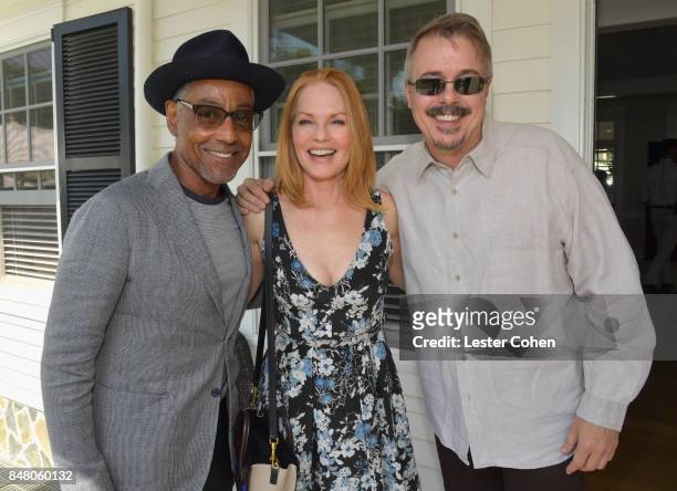 Actors Giancarlo Esposito, Marg Helgenberger and producer Vince Gilligan attend the ICM Partners Pre-Emmy Brunch on September 16, 2017 in Santa...