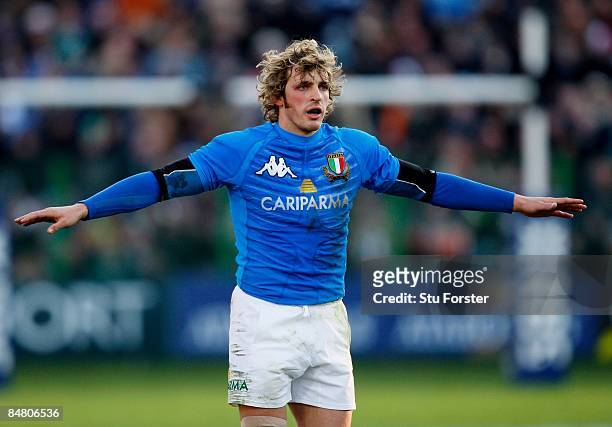 Mirco Bergamasco looks on during the RBS 6 Nations game between Italy and Ireland at Stadio Flamino on February 15, 2009 in Rome, Italy.